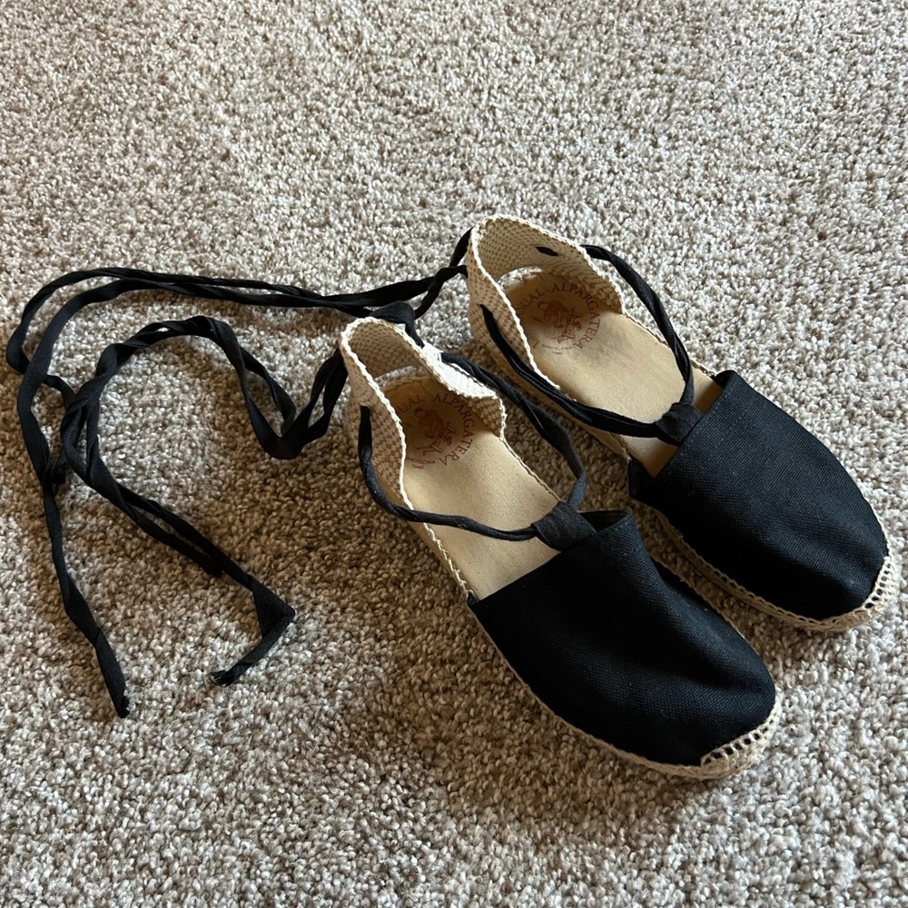Black Espadrille Flats